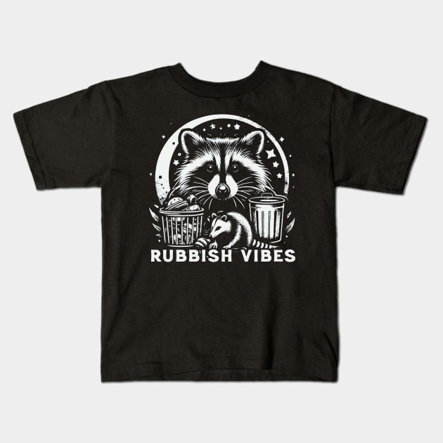 Rubbish Vibes Possum Raccoon Kids T-Shirt by Trendsdk